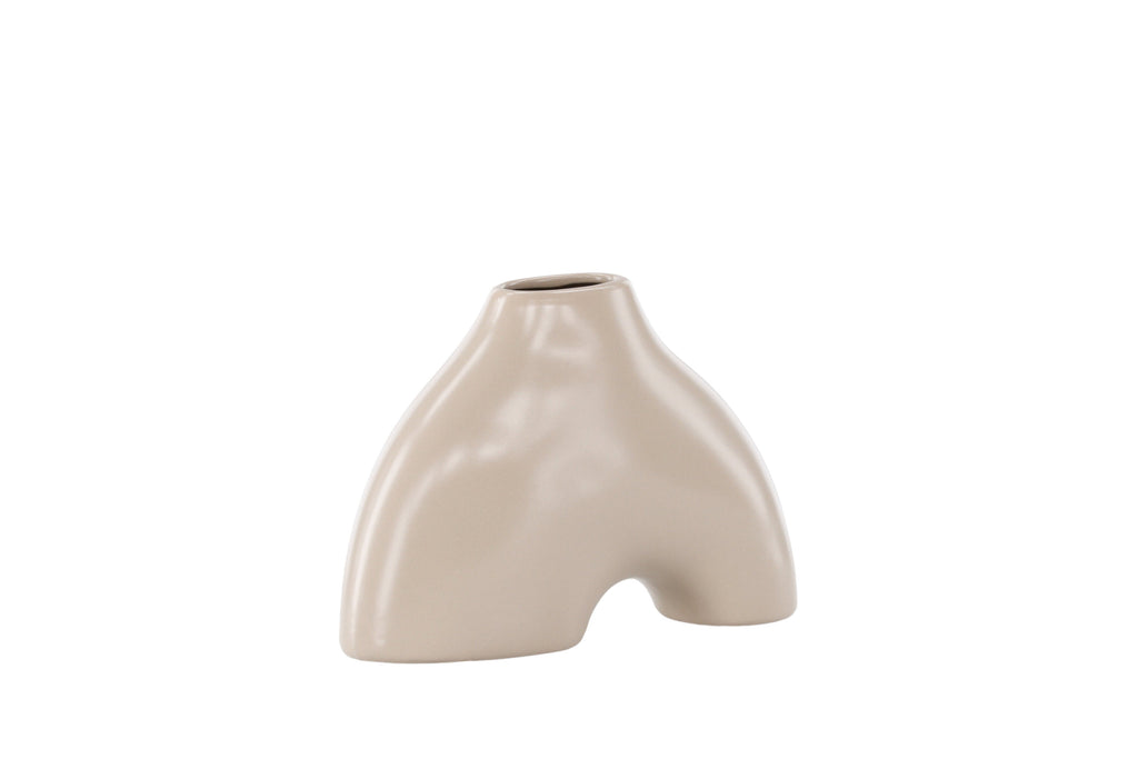 Kento vas 21x8x15 cm beige stengods