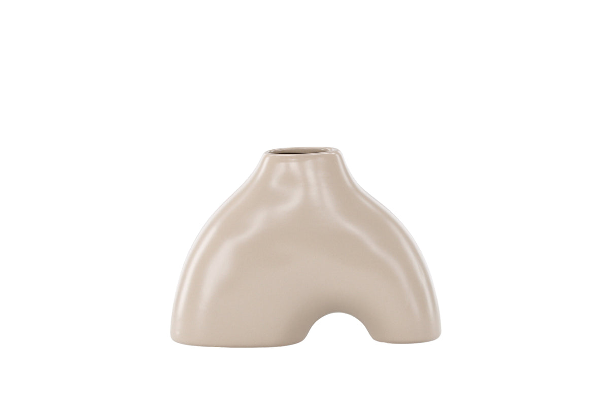 Kento vas 21x8x15 cm beige stengods