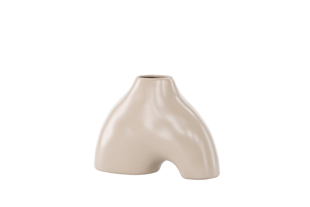 Kento vas 21x8x15 cm beige stengods