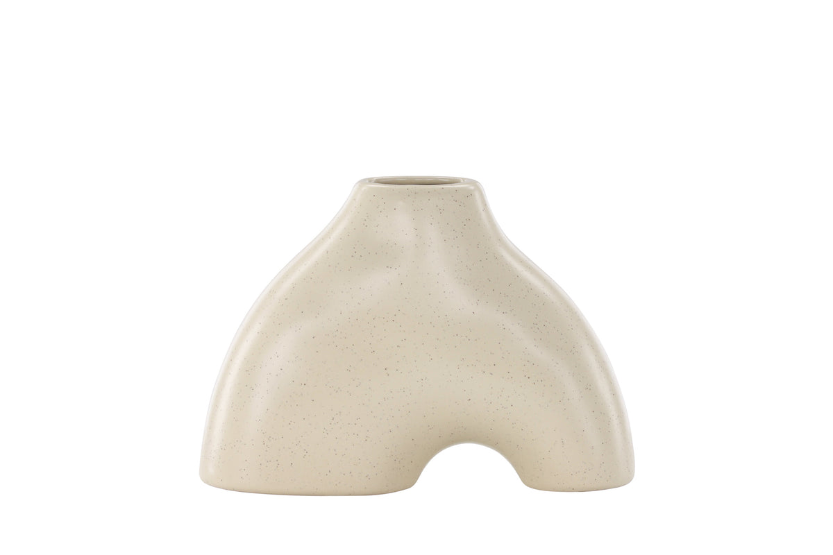 Kento vas 21x8x15 cm beige och svart stengods