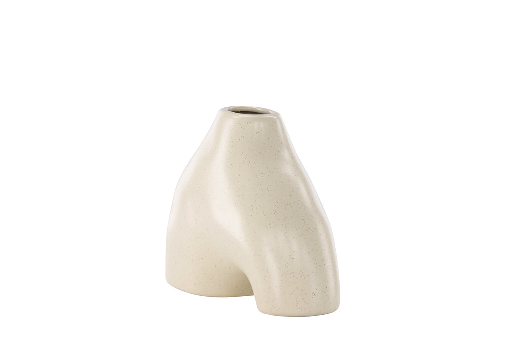 Kento vas 21x8x15 cm beige och svart stengods