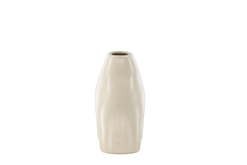 Kento vas 21x8x15 cm beige och svart stengods