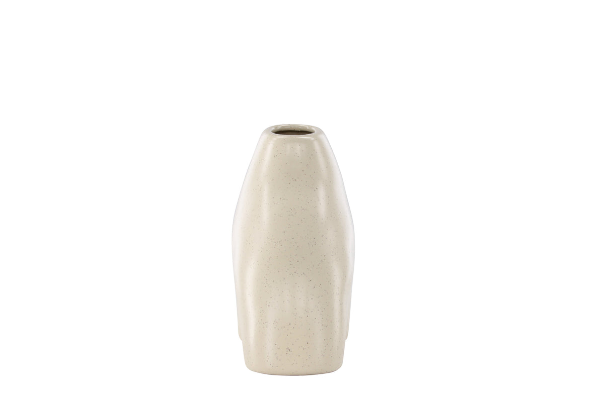 Kento vas 21x8x15 cm beige och svart stengods