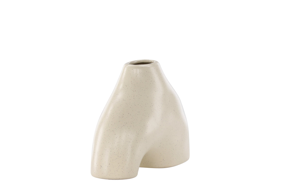 Kento vas 21x8x15 cm beige och svart stengods