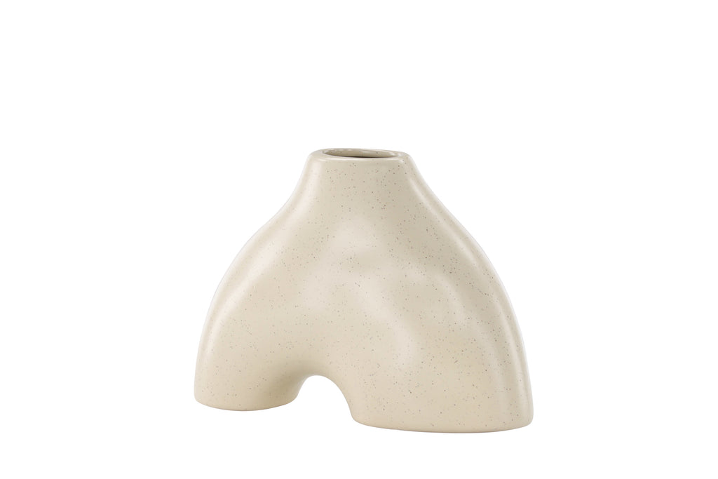 Kento vas 21x8x15 cm beige och svart stengods