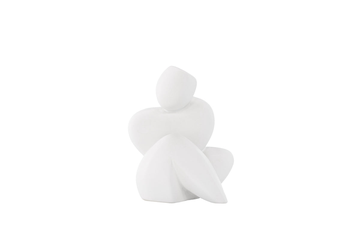 Floda skulptur 11x9x14 cm vit stengods