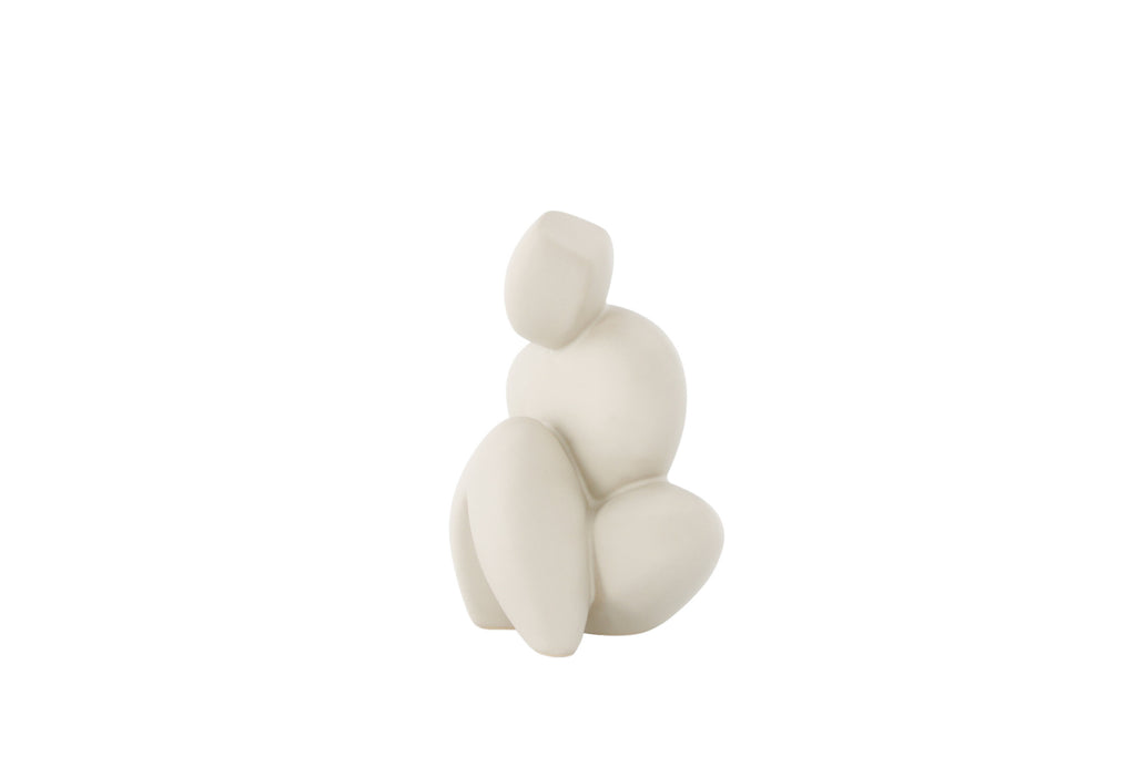 Floda skulptur 11x9x14 cm ljusgrå stengods