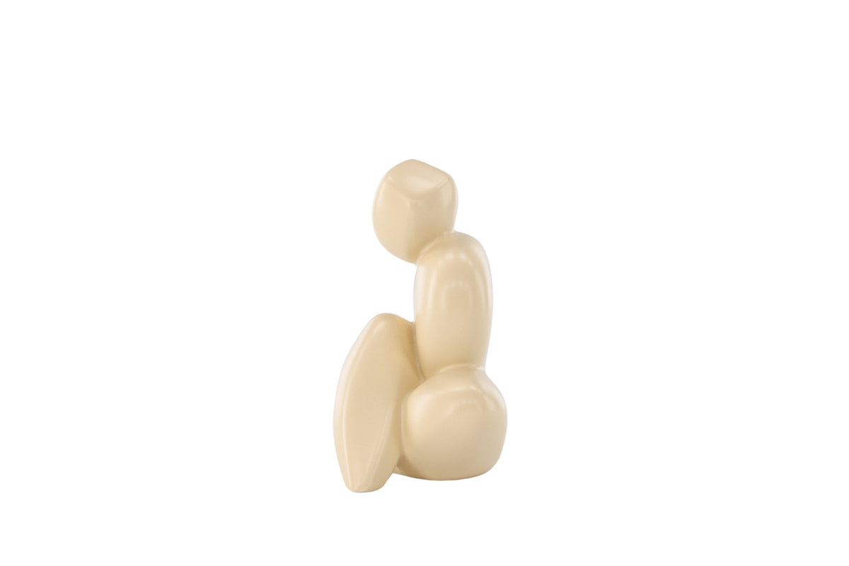 Floda skulptur 11x9x14 cm ljusgul