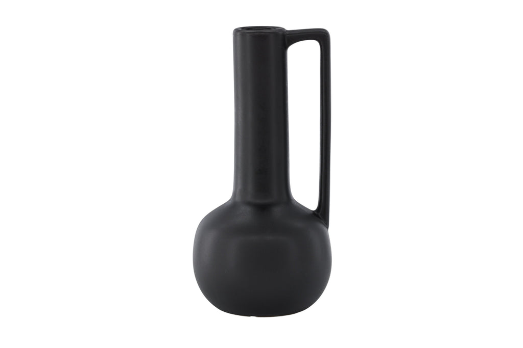 Allis vas 18x18x36 cm mattsvart i stengods
