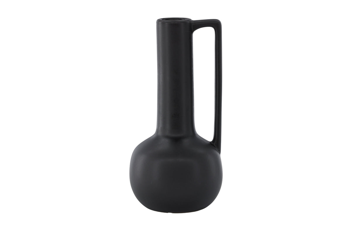Allis vas 18x18x36 cm mattsvart i stengods