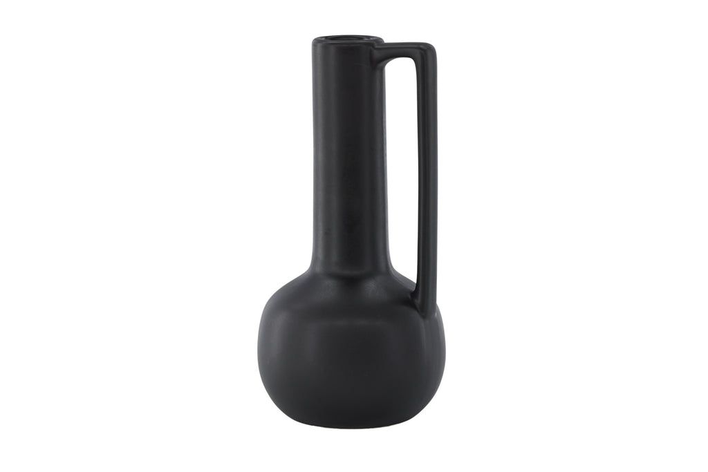 Allis vas 18x18x36 cm mattsvart i stengods