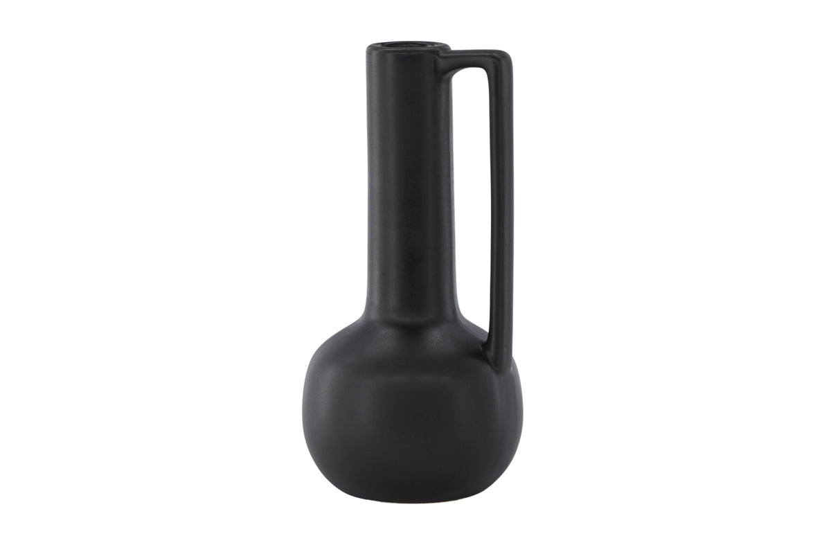 Allis vas 18x18x36 cm mattsvart i stengods