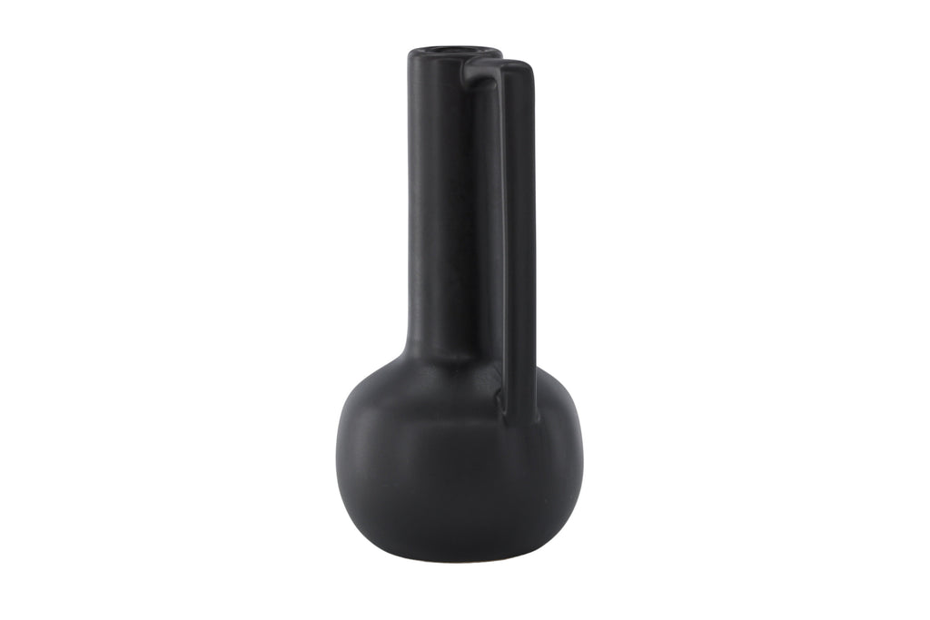 Allis vas 18x18x36 cm mattsvart i stengods