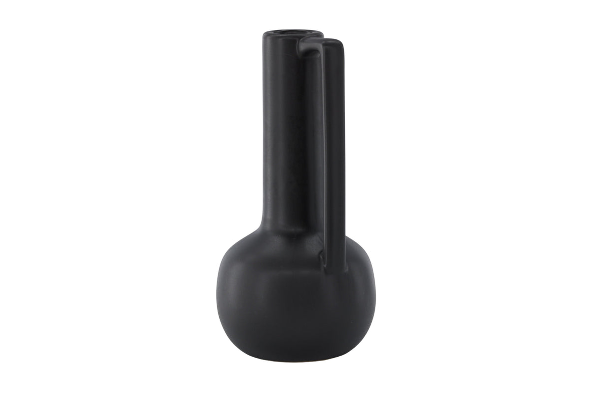 Allis vas 18x18x36 cm mattsvart i stengods