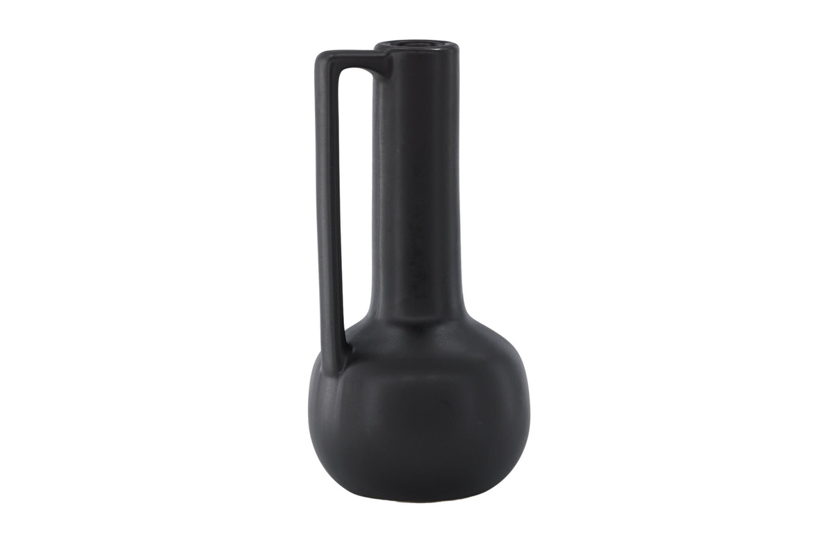 Allis vas 18x18x36 cm mattsvart i stengods