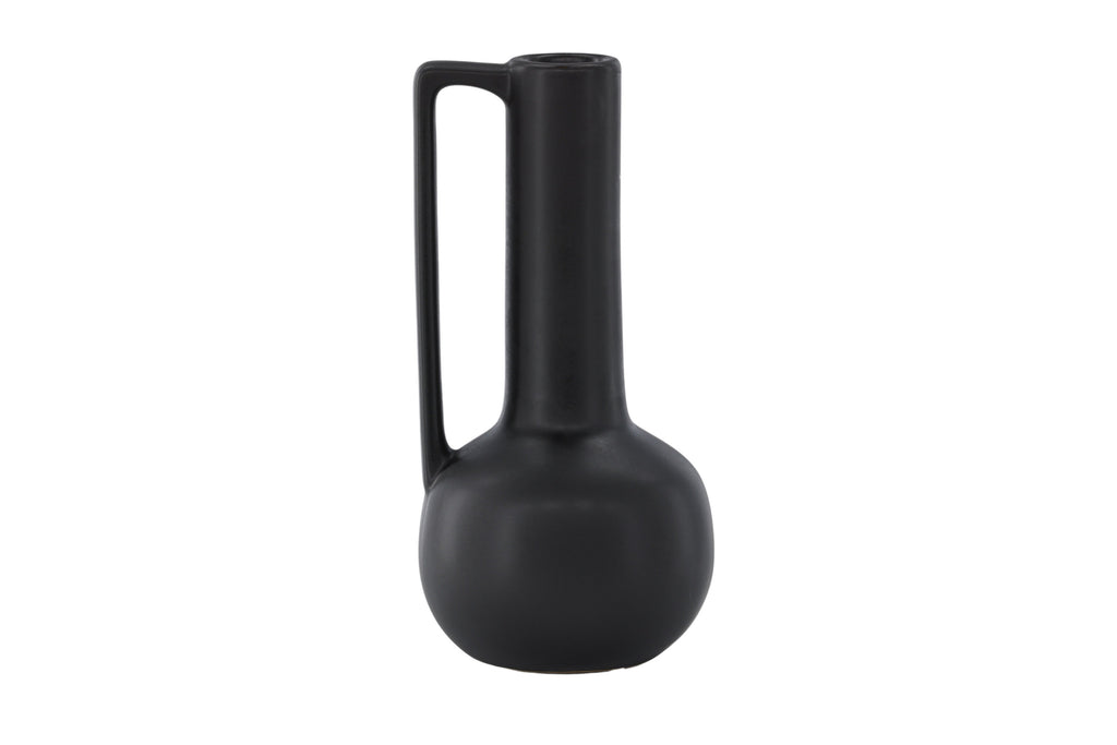 Allis vas 18x18x36 cm mattsvart i stengods