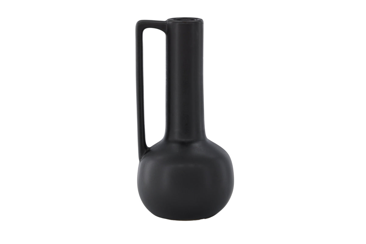 Allis vas 18x18x36 cm mattsvart i stengods
