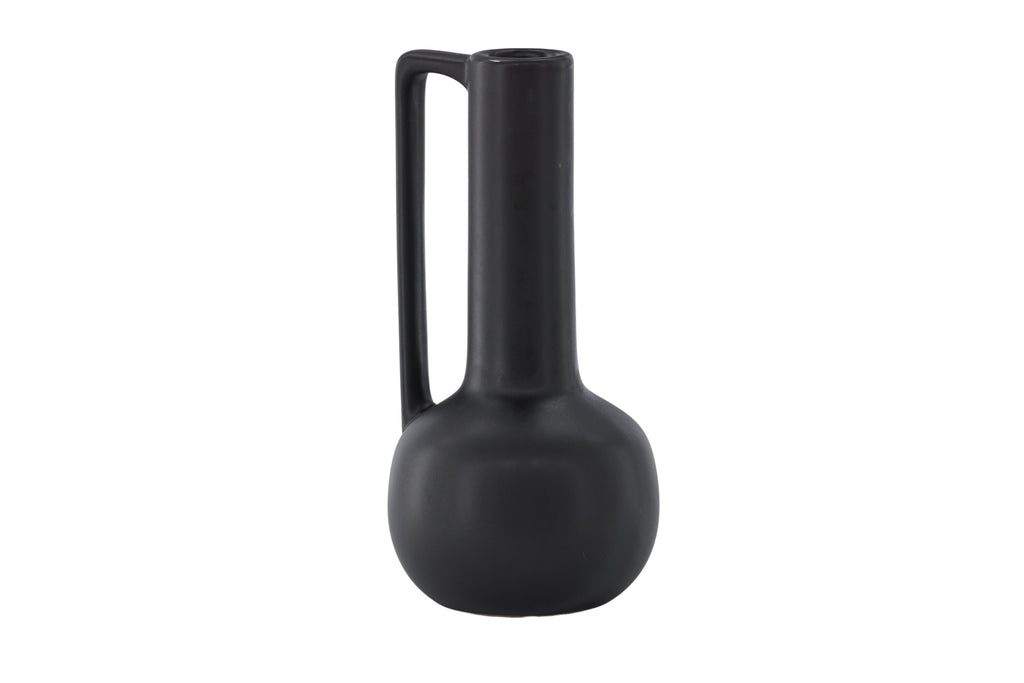 Allis vas 18x18x36 cm mattsvart i stengods