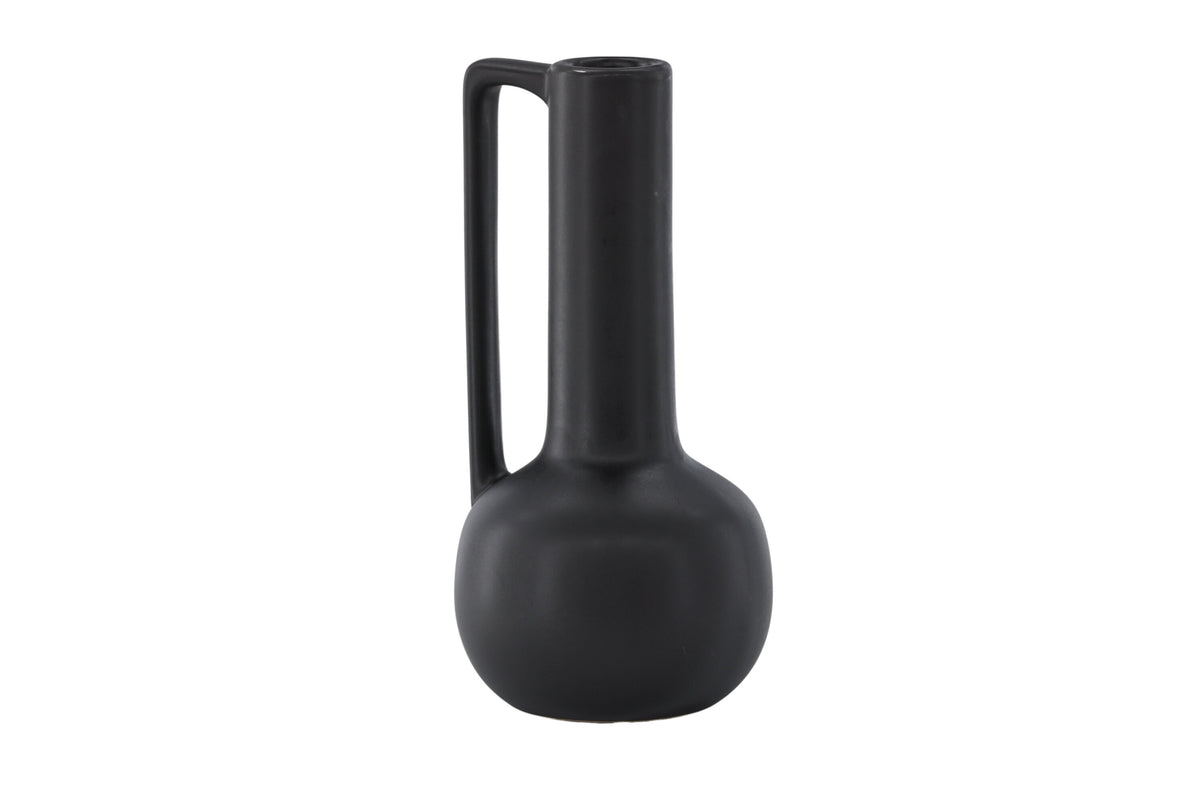 Allis vas 18x18x36 cm mattsvart i stengods