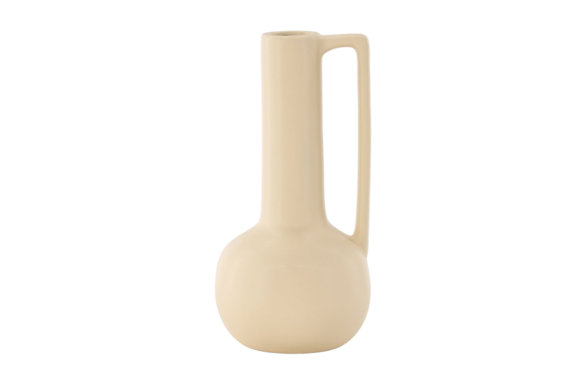 Allis vas 18x18x36 cm gul i stengods
