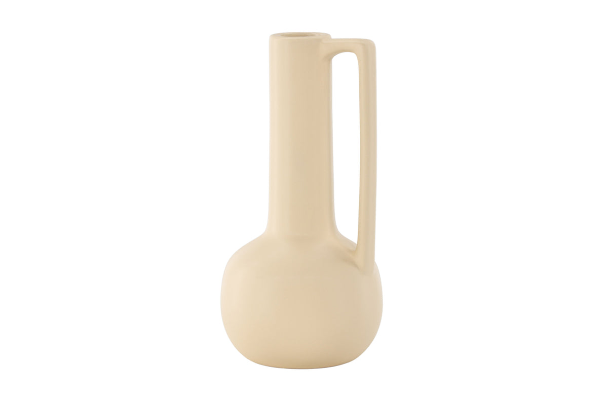 Allis vas 18x18x36 cm gul i stengods