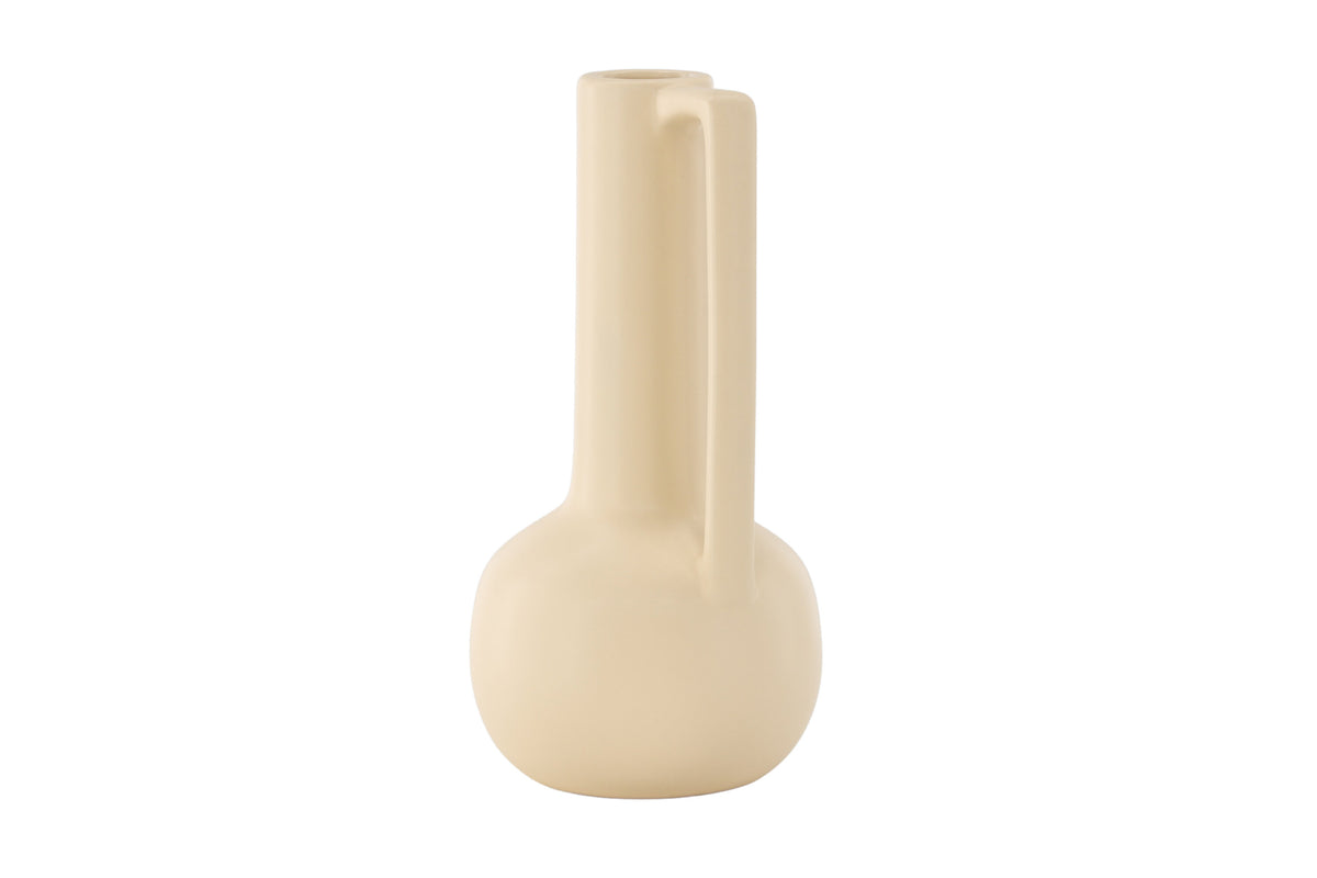 Allis vas 18x18x36 cm gul i stengods