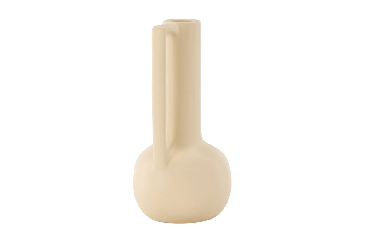 Allis vas 18x18x36 cm gul i stengods