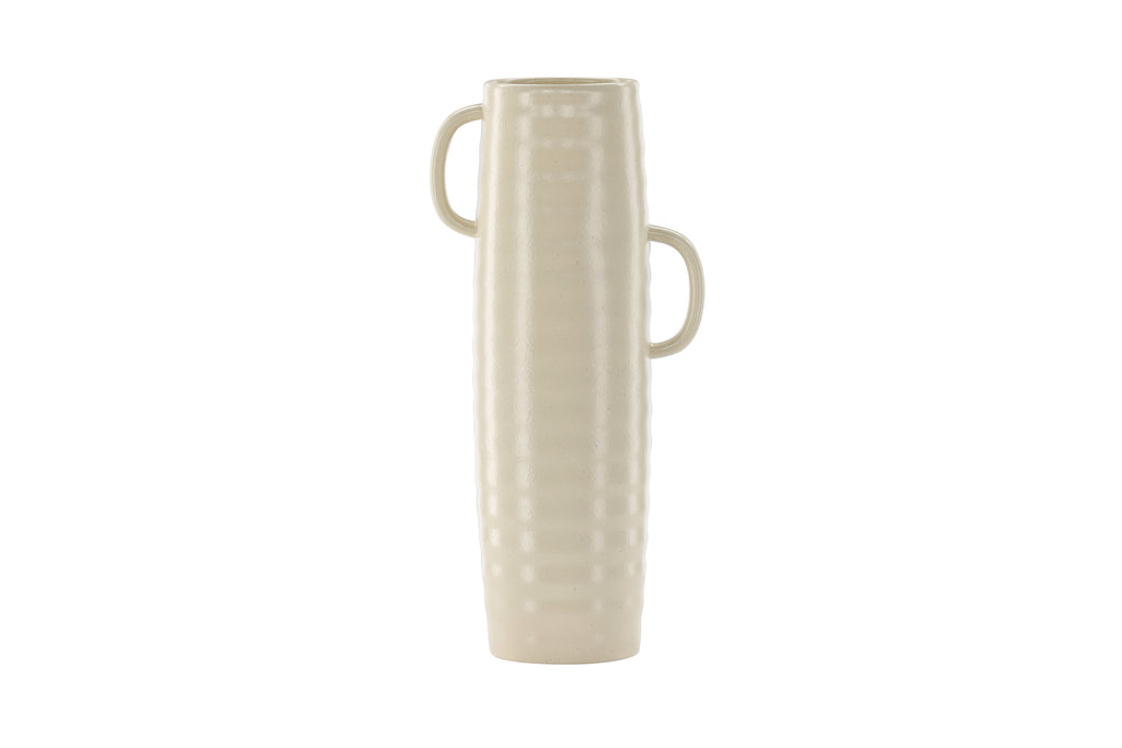 Cent vas 19x13x41 cm beige med svarta prickar