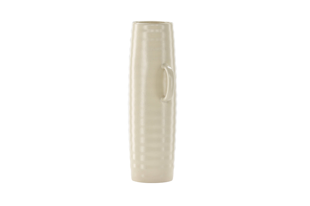 Cent vas 19x13x41 cm beige med svarta prickar
