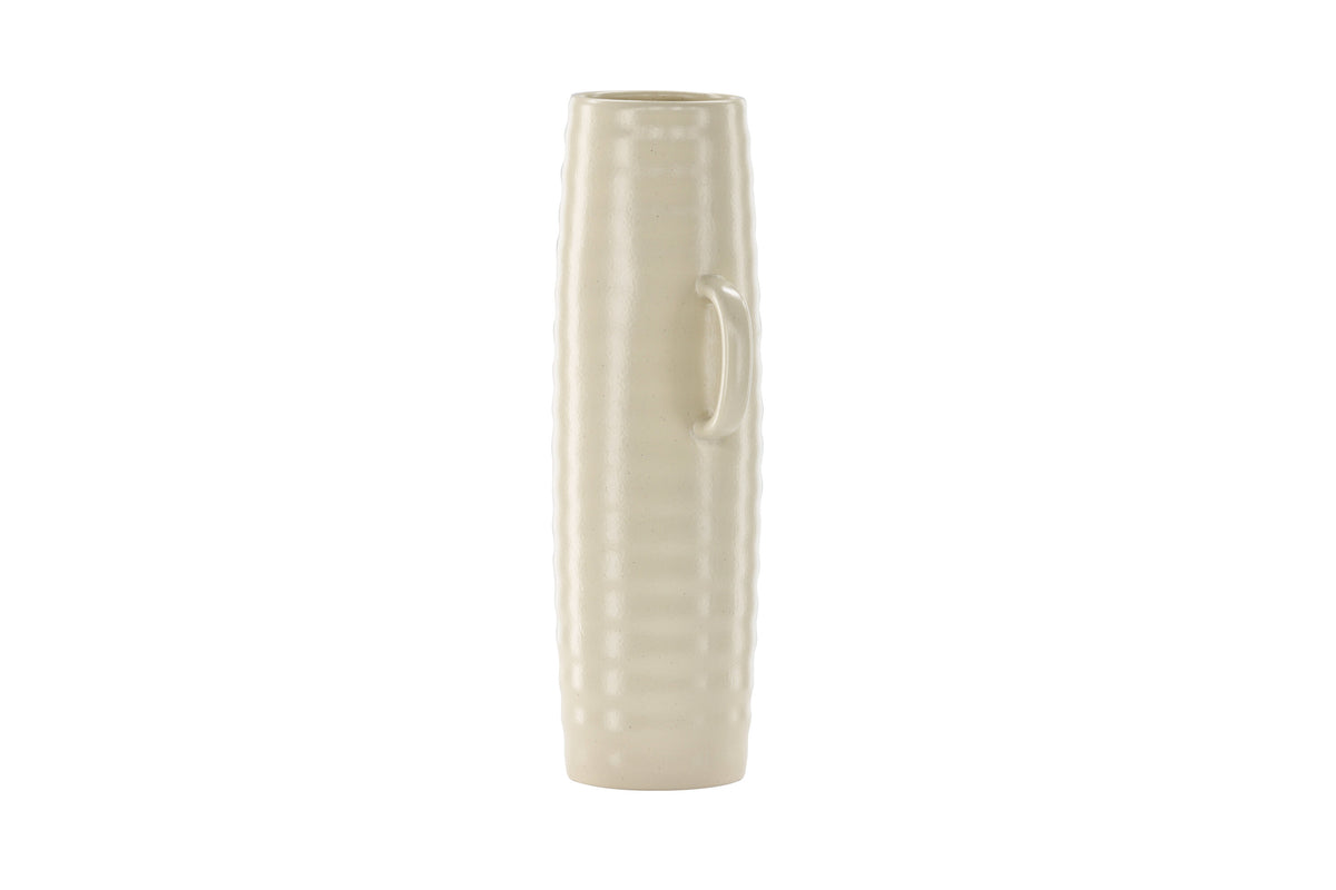 Cent vas 19x13x41 cm beige med svarta prickar