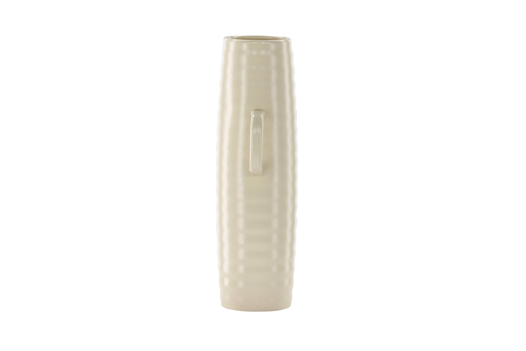 Cent vas 19x13x41 cm beige med svarta prickar