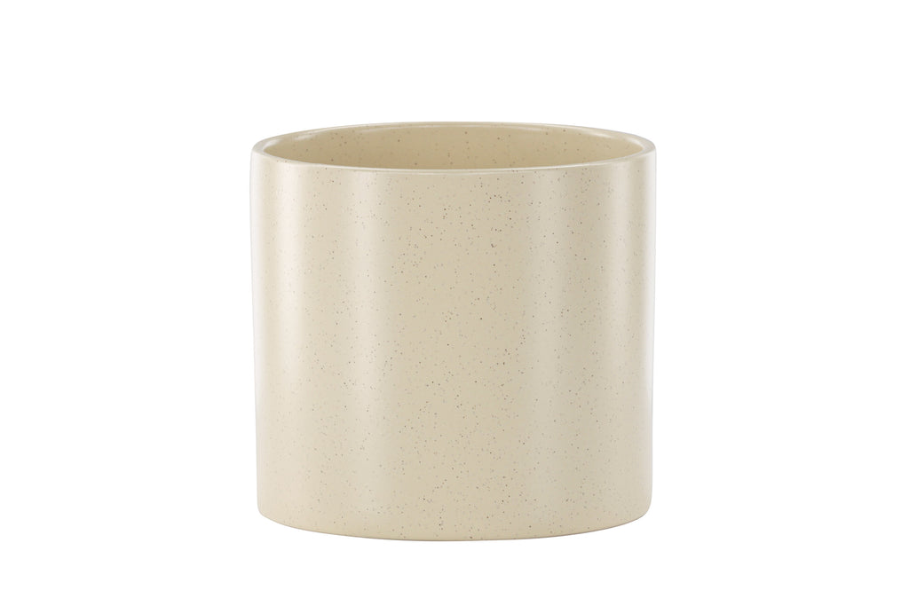 Sane kruka 18x18x17 cm beige med svarta prickar