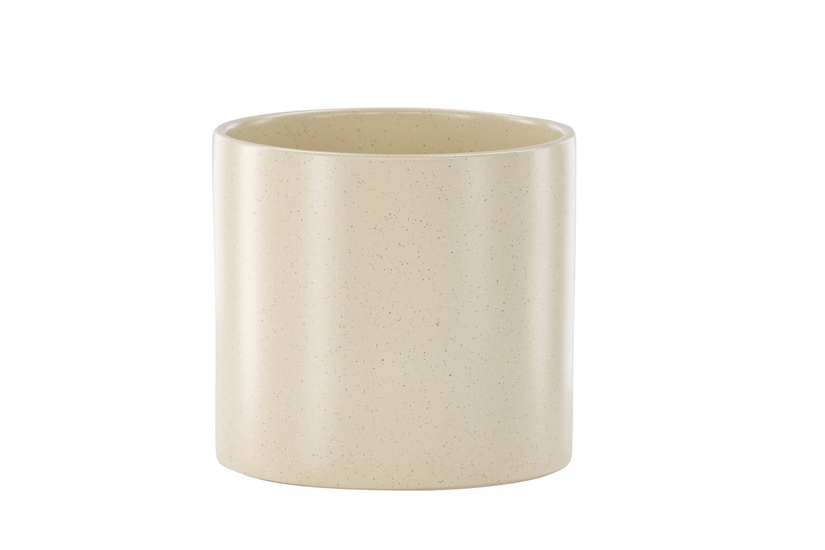 Sane kruka 18x18x17 cm beige med svarta prickar