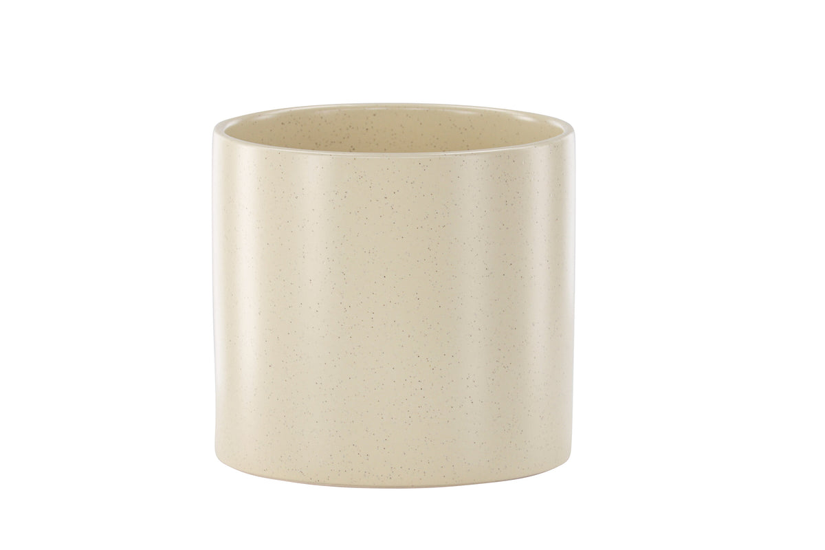Sane kruka 18x18x17 cm beige med svarta prickar