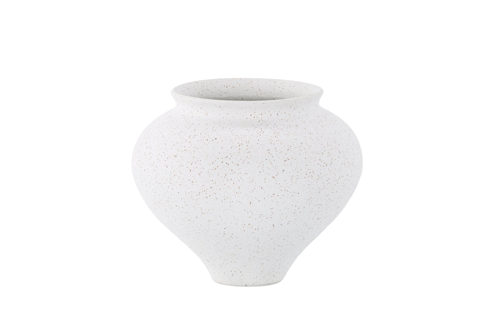 Rellis vas 11x18x18 cm vit keramik med svarta prickar