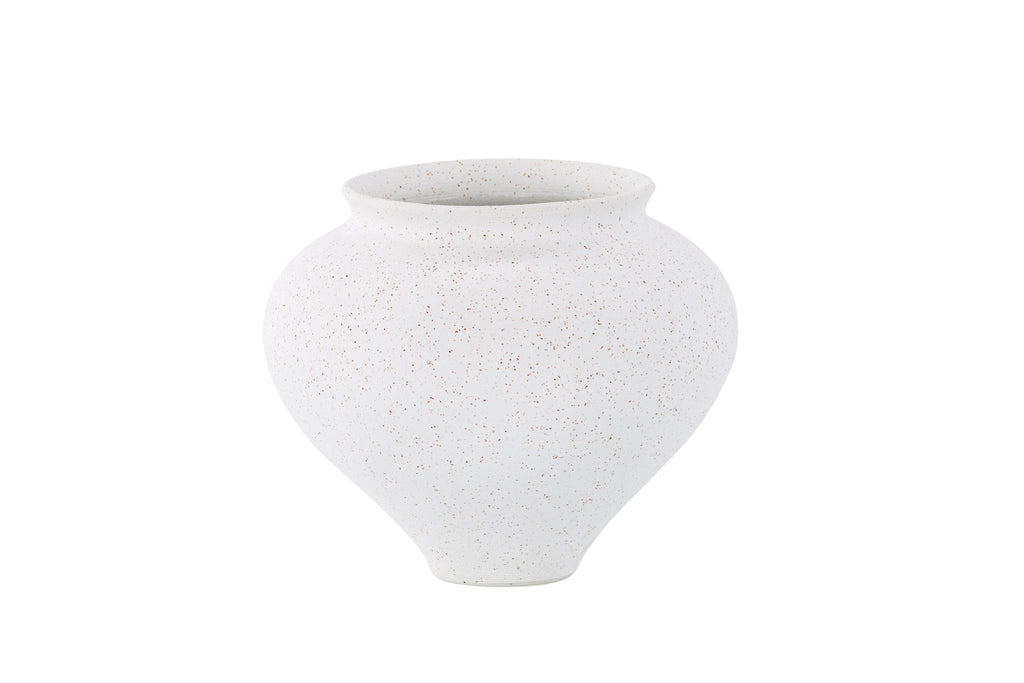 Rellis vas 11x18x18 cm vit keramik med svarta prickar