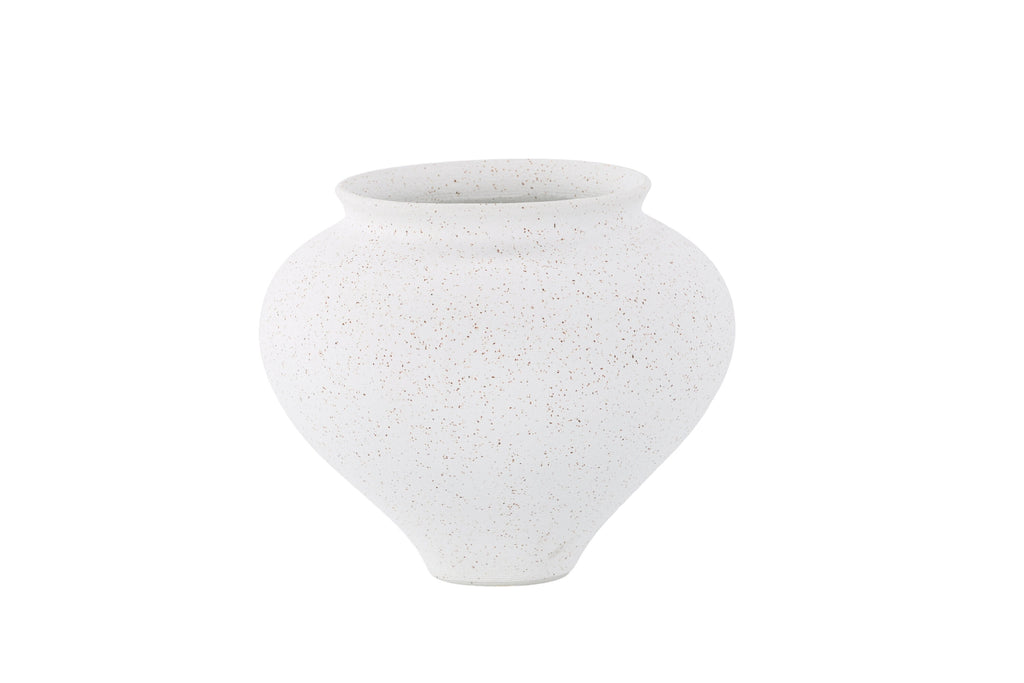 Rellis vas 11x18x18 cm vit keramik med svarta prickar