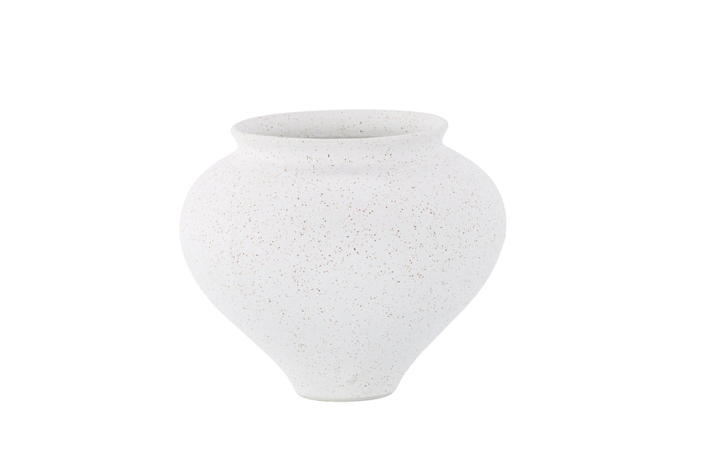 Rellis vas 11x18x18 cm vit keramik med svarta prickar
