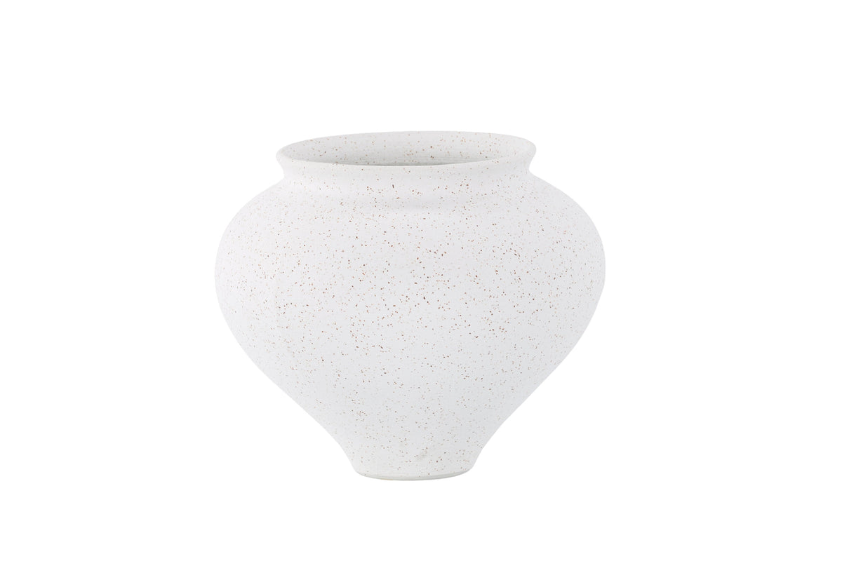 Rellis vas 11x18x18 cm vit keramik med svarta prickar