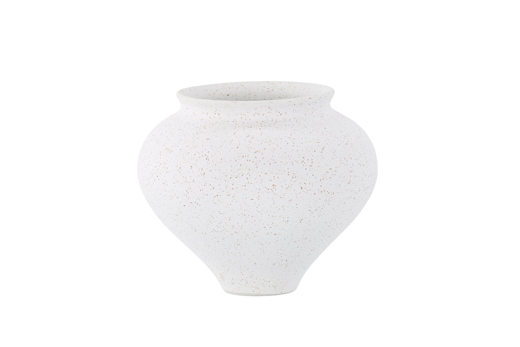 Rellis vas 11x18x18 cm vit keramik med svarta prickar