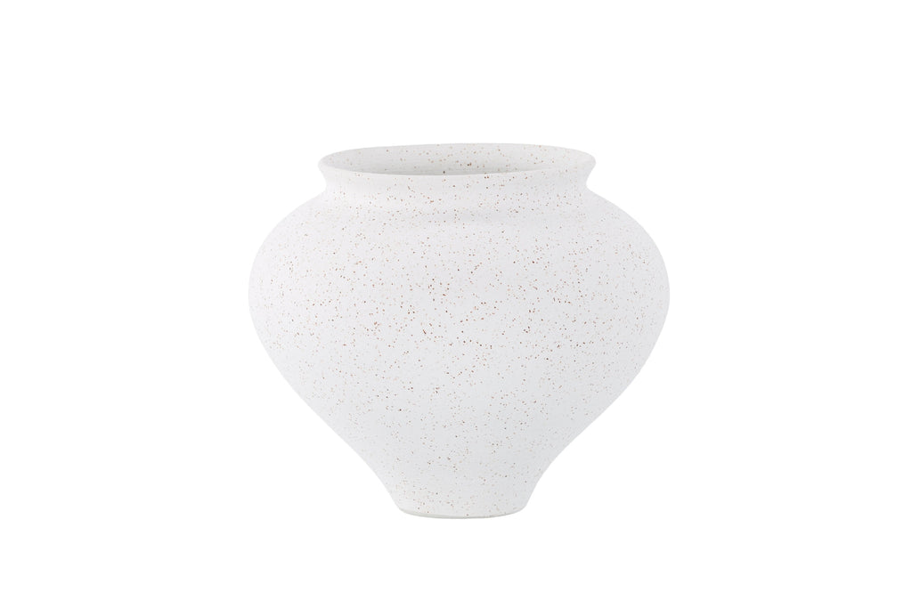 Rellis vas 11x18x18 cm vit keramik med svarta prickar