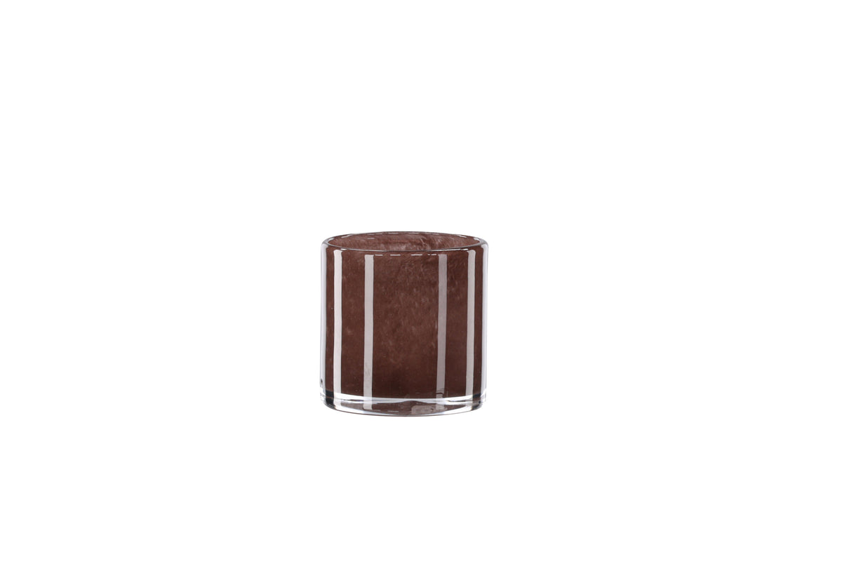 Glora ljuslykta 8x8 cm brun