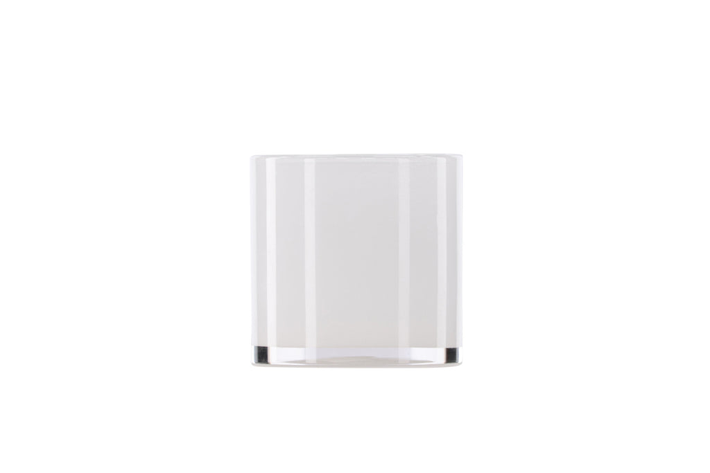 Glora ljuslykta 12x12 cm vit glas