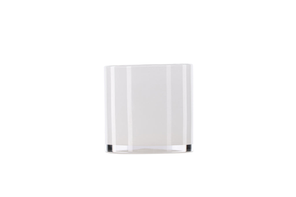 Glora ljuslykta 12x12 cm vit glas