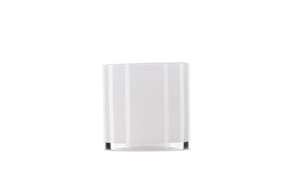 Glora ljuslykta 12x12 cm vit glas