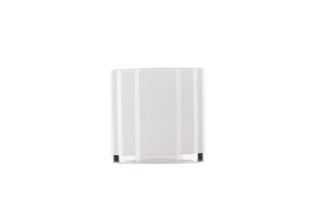 Glora ljuslykta 12x12 cm vit glas