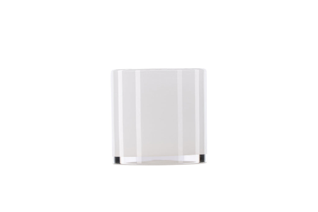 Glora ljuslykta 12x12 cm vit glas
