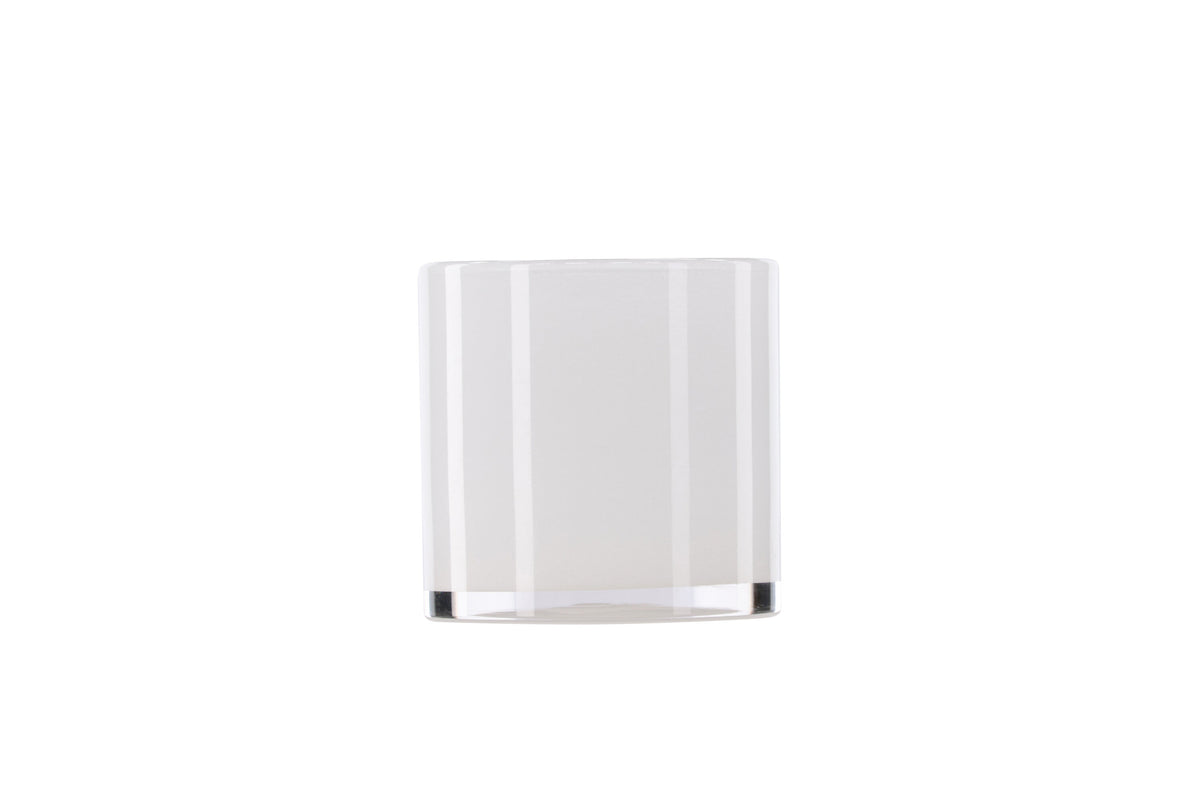 Glora ljuslykta 12x12 cm vit glas