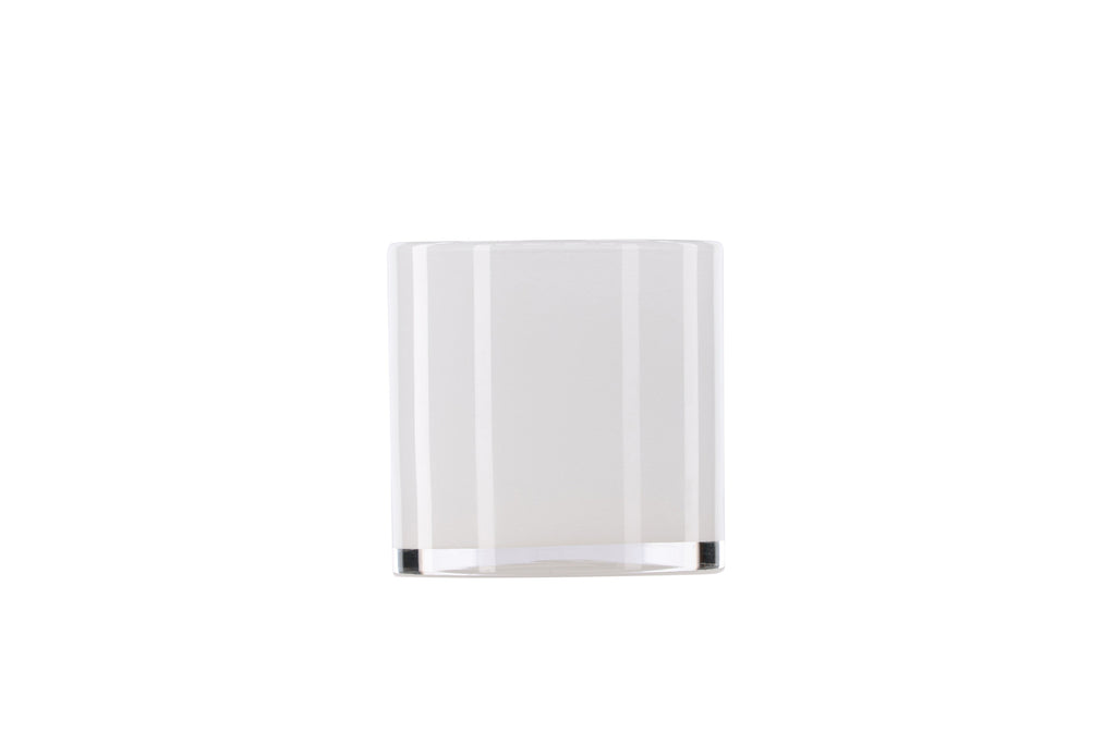 Glora ljuslykta 12x12 cm vit glas