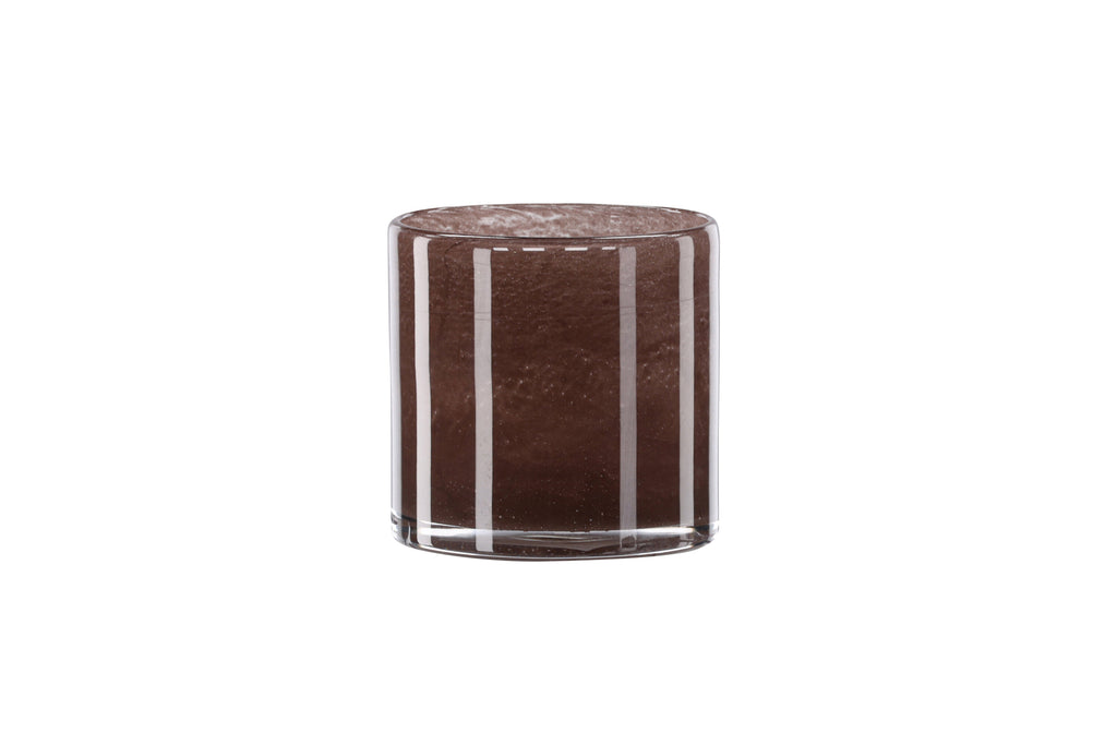 Glora ljuslykta 12x12 cm brun glas